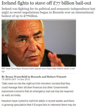 Ireland fights to stave off £77 billion bail-out