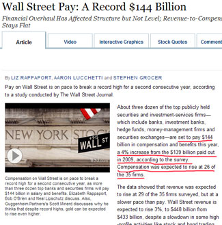 Wall Street Pay: A Record $144 Billion