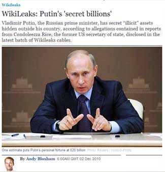 WikiLeaks: Putin's 'secret billions'