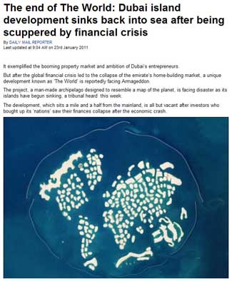 The end of The World: Dubai island development sinks back into sea after being scuppered by financial crisis