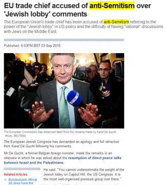 EU trade chief accused of anti-Semitism over 'Jewish lobby' comments