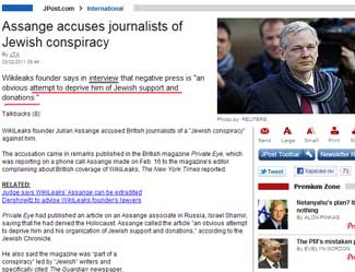 Assange accuses journalists of Jewish conspiracy