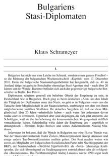 Bulgariens Stasi-Diplomaten - Klaus Schrameyer